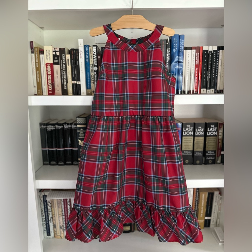 NWT Vineyard Vines Taffeta Dress in Nantucket Tartan Red, Size 12
